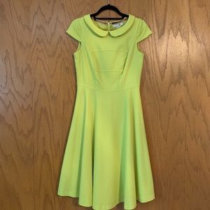 Boden yellow cap sleeve midi dress